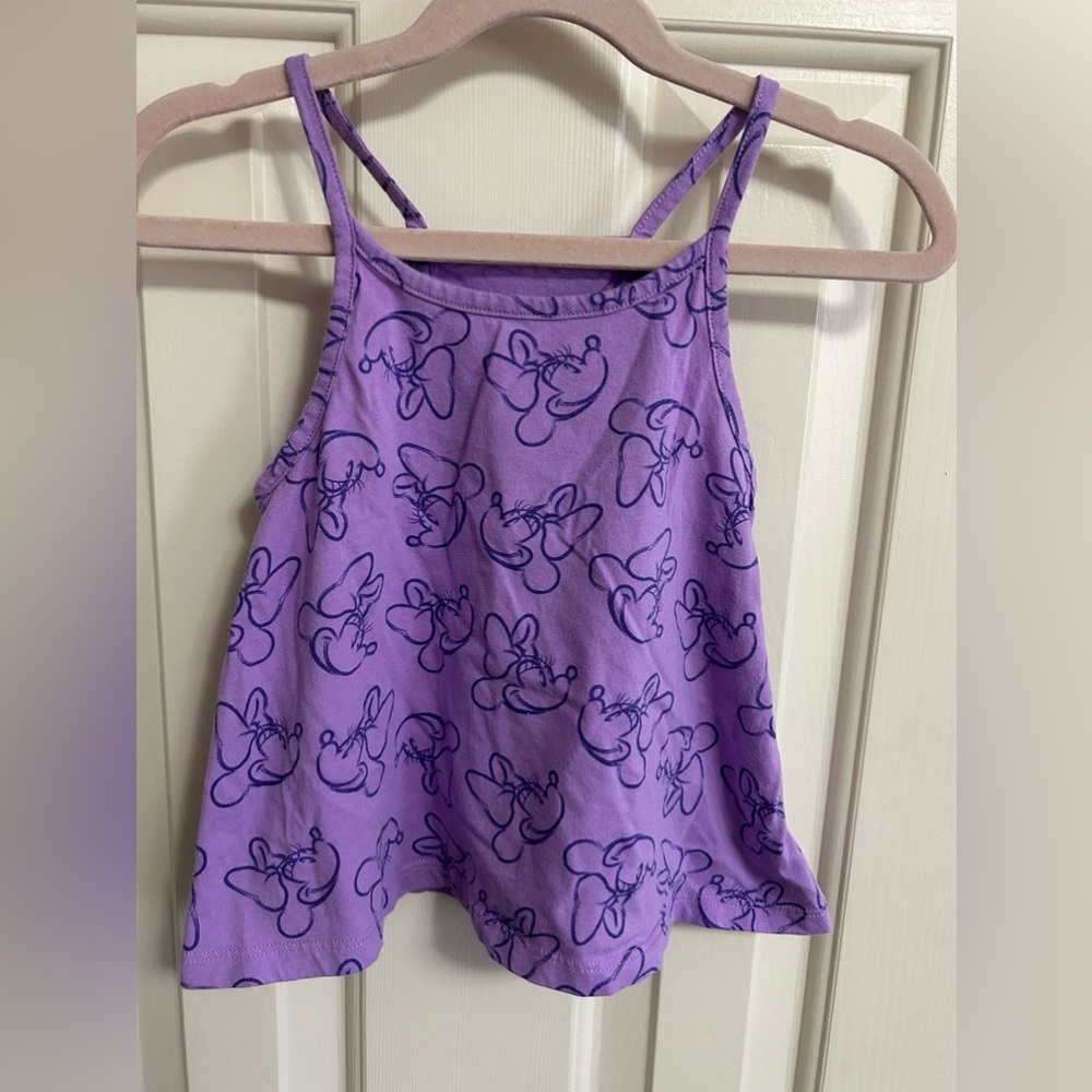 Baby Gap X Disney Collab Purple Minnie Mouse Ruffle Tank Size 5 Years